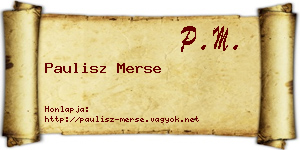 Paulisz Merse névjegykártya
